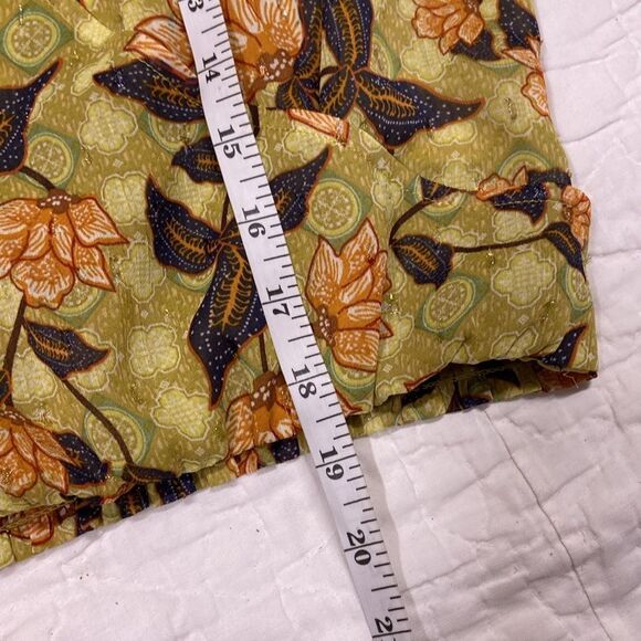 RACHEL Rachel Roy Green and Orange Floral Blouse size Medium - Picture 7 of 7